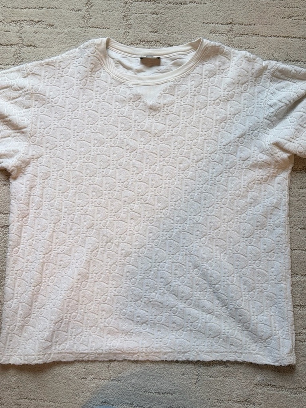 Authentic White Men's Textured Crewneck Shirt